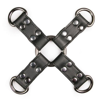 Easytoys Fußfessel Schwarzer Hog-Tie aus Leder